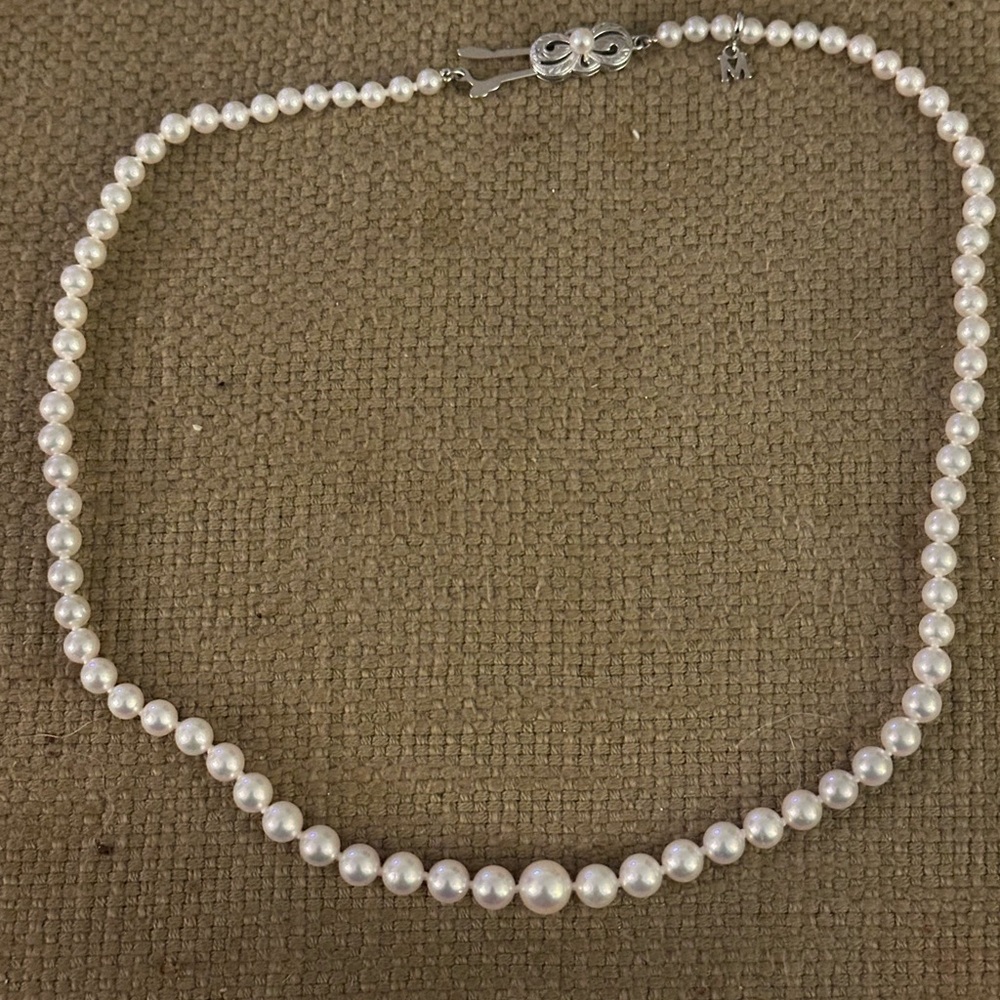 Mikimoto Classic White Pearl Necklace and Earrings